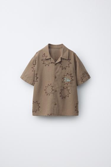 EMBROIDERED SUN SHIRT - Brown by Zara