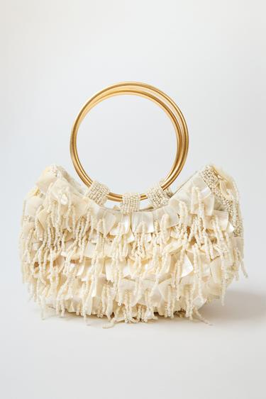 MOTHER-OF-PEARL EFFECT BUCKET BAG - white by Zara
