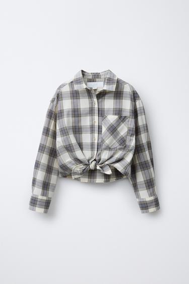 CHECK KNOT SHIRT - Khaki by Zara - Image 0