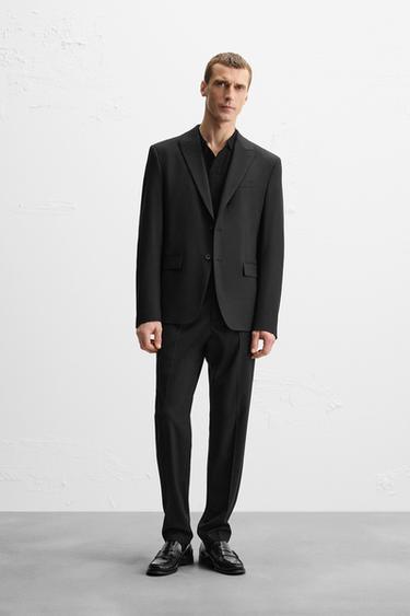 SLIM FIT SUIT - Moss green by Zara
