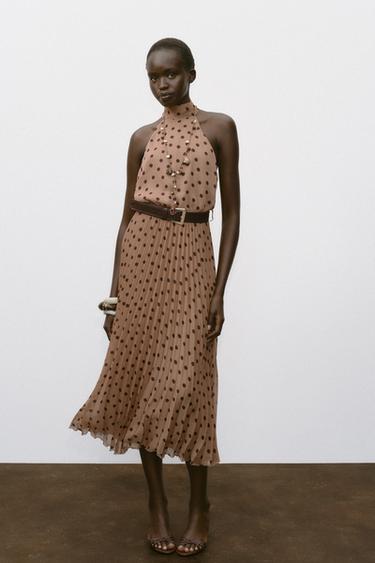 POLKA DOT MIDI DRESS WITH BELT - 930 by Zara