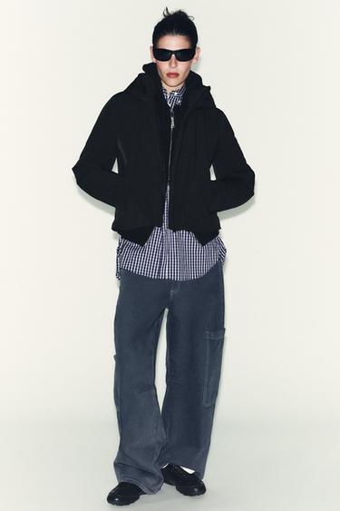 WATER-REPELLENT WINDPROOF HOODED ANORAK - Black by Zara