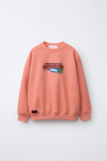 CASUAL PRINTED SWEATSHIRT - Coral by Zara - Image 0