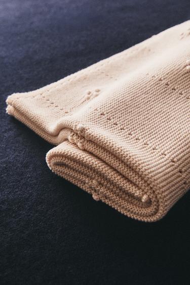 OPENWORK COTTON BABY BLANKET - Pink by Zara