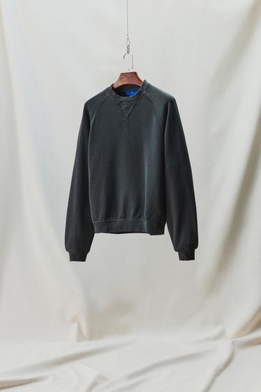 AARON LEVINE X ZARA WASHED CREWNECK SWEATSHIRT - Navy blue by Zara