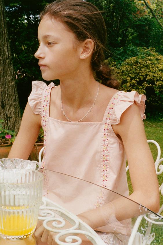 6-14 YEARS/ EMBROIDERED STRAP PYJAMAS - Pale pink by Zara - Image 0