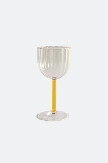 BOROSILICATE GLASS WITH COLOURED STEM - Mustard by Zara