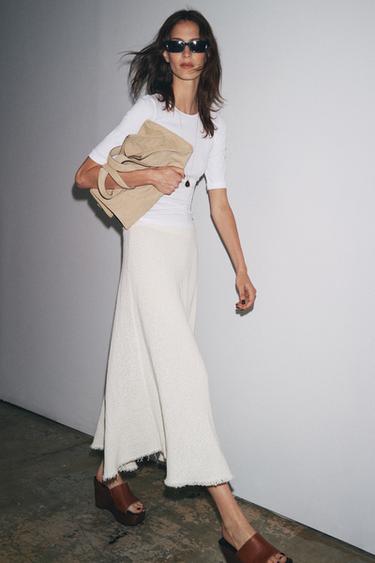 WASHED COTTON T-SHIRT - White by Zara