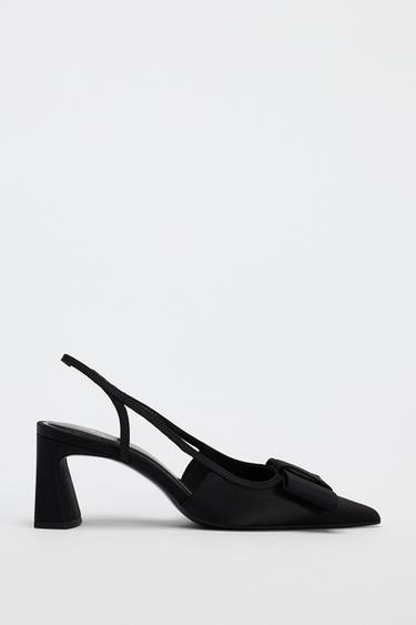 SLINGBACK SHOES WITH BOW DETAIL - Black by Zara