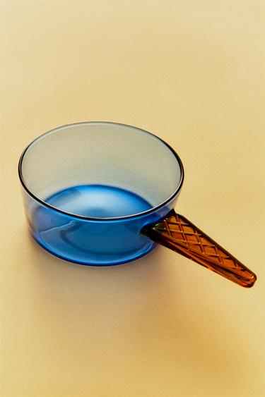 BOROSILICATE ICE CREAM BOWL WITH HANDLE - Blue by Zara