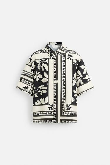 COMBINED PRINT SHIRT - Black by Zara
