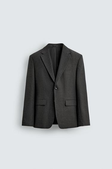PINSTRIPE SUIT BLAZER - Anthracite Grey by Zara
