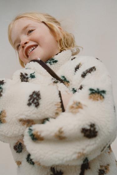 FAUX SHEARLING FLOWER JACKET - Ecru by Zara