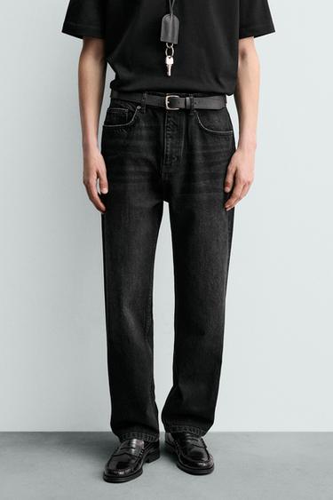 ORIGINS STRAIGHT ANKLE FIT JEANS - Black by Zara