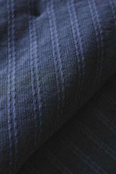 CHILDREN'S STRIPED JACQUARD QUILT - Navy blue by Zara