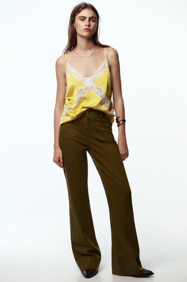Z1975 HIGH-WAIST JEANS WITH PATCH POCKETS - Oil by Zara - Image 0