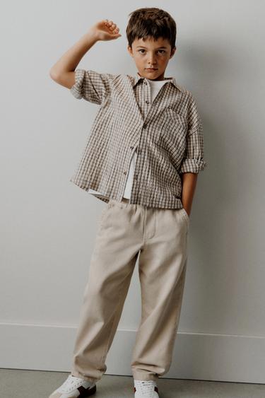 TEXTURED CHECK SHIRT - Brown by Zara