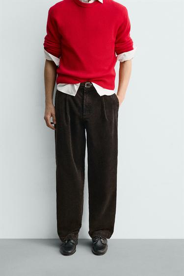 LIMITED EDITION FADED CORDUROY RELAXED FIT TROUSERS - Brown by Zara