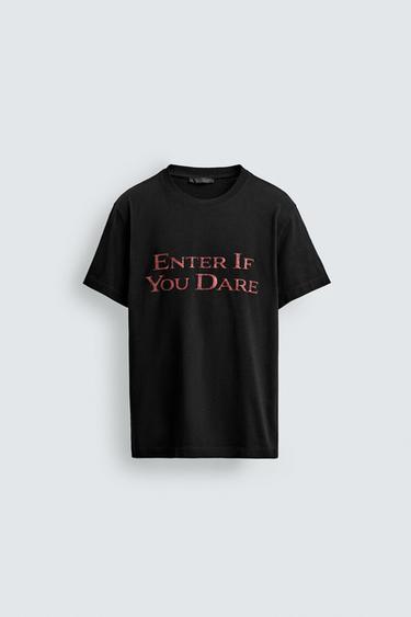 SLOGAN PRINT T-SHIRT - Black by Zara