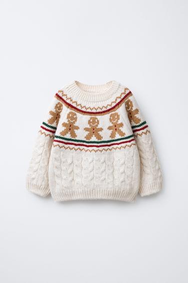CABLE-KNIT COOKIE JUMPER - Ecru by Zara