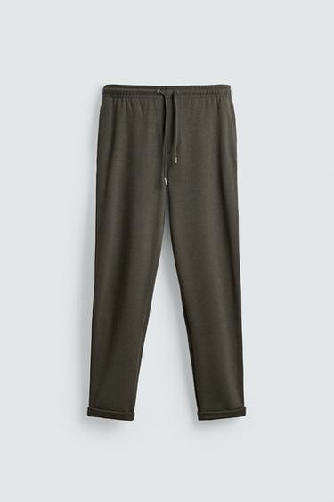 EASY CARE JOGGER WAIST TROUSERS - Dark khaki by Zara