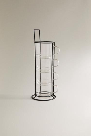 BOROSILICATE GLASS CUP TOWER (SET OF 4) -  by Zara - Image 0