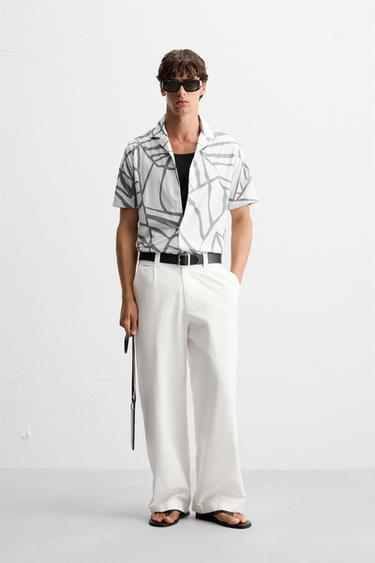 ABSTRACT PRINT STRETCH SHIRT - White by Zara