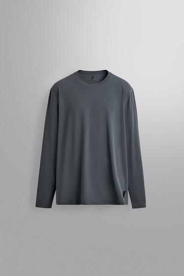 BASIC TECHNICAL LONG SLEEVE T-SHIRT - Blue / Steel by Zara