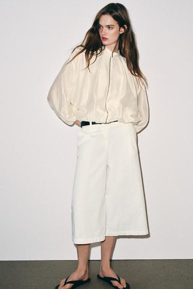 LONG BELTED BERMUDA SHORTS - White by Zara