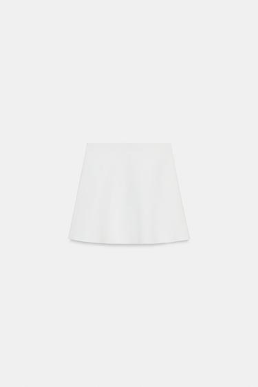 KNIT MINI SKIRT - White by Zara