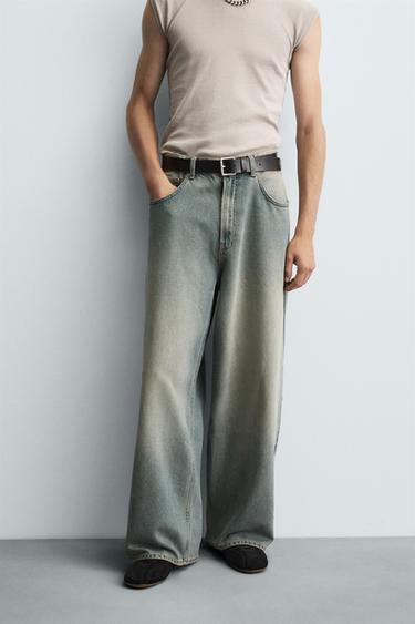 BAGGY FIT JEANS - Blue / Green by Zara