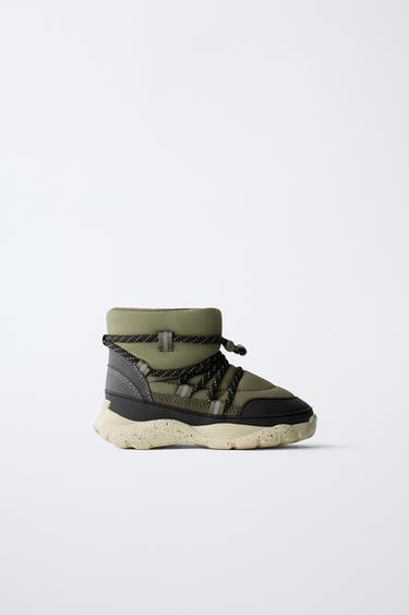 WATER-REPELLENT SNOW BOOTS - Khaki Green by Zara