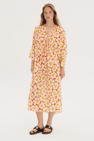 LIMITED EDITION FLORAL KAFTAN DRESS - Printed by Zara