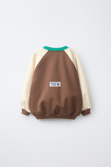 MICKEY MOUSE © DISNEY COLOUR BLOCK SWEATSHIRT - brown/white by Zara