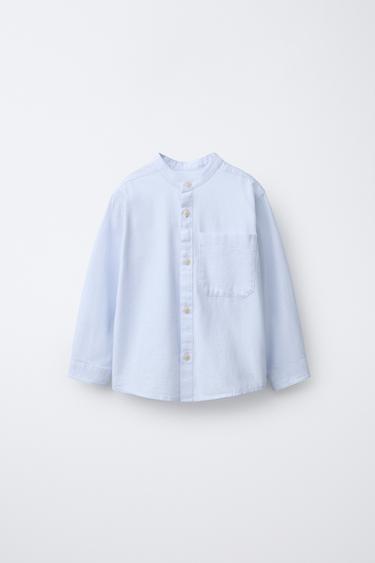 SOFT TOUCH STAND COLLAR SHIRT - Blue by Zara