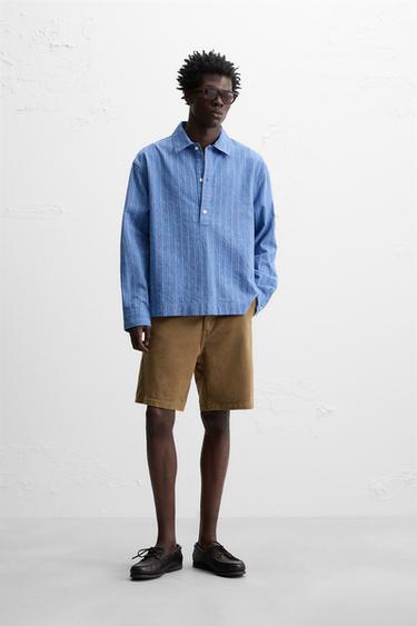 STRIPED POLO SHIRT - Blue by Zara