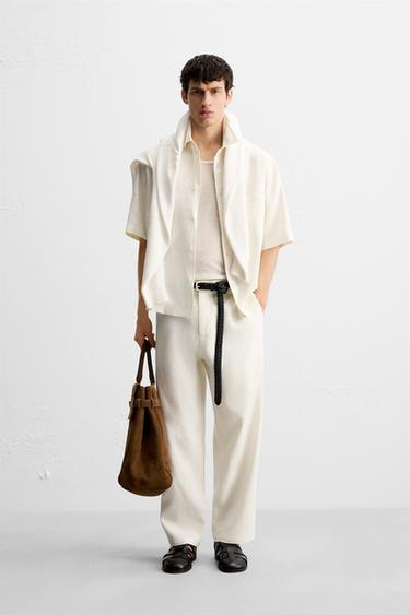 VISCOSE AND JUTE SHIRT - White by Zara