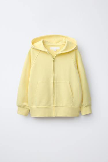 PLUSH ZIP-UP HOODIE - Yellow by Zara