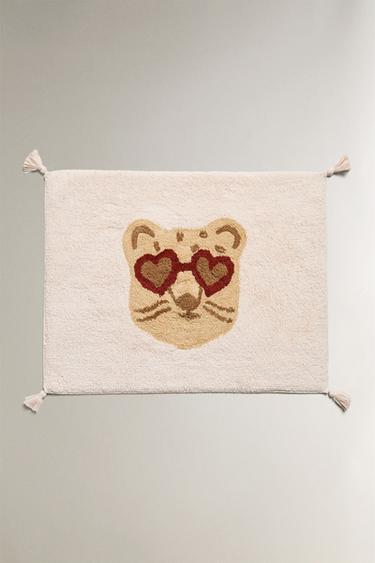 CHILDREN'S CHEETAH BATH MAT - Light pink by Zara - Image 0