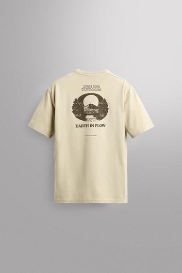 REGULAR FIT GRAPHIC PRINT T-SHIRT - Oyster-white by Zara