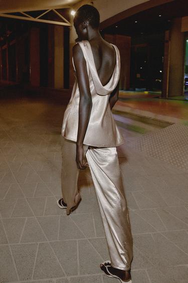 SHINY SATIN TOP - Cava by Zara