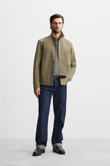 OVERSHIRT WITH POCKETS - Light khaki by Zara - Image 0