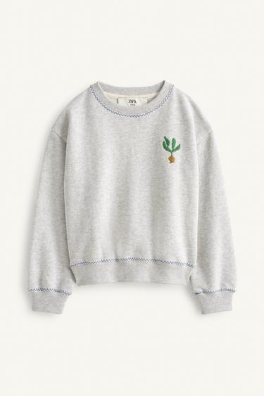 LIMITED EDITION EMBROIDERED SWEATSHIRT - Grey marl by Zara