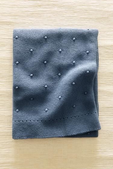 CHILDREN’S KNIT BLANKET - Blue by Zara