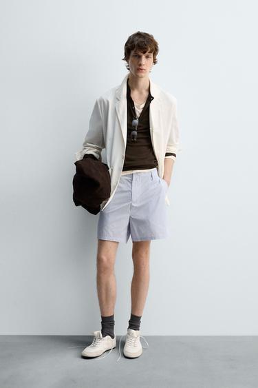 STRIPED BERMUDA SHORTS LIMITED EDITION - Sky blue by Zara - Image 0