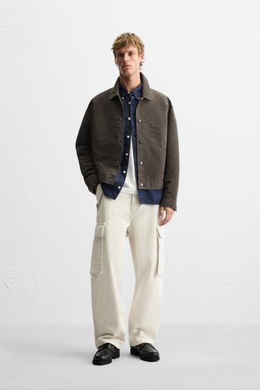 CROPPED FIT JACKET - Dark brown by Zara - Image 0