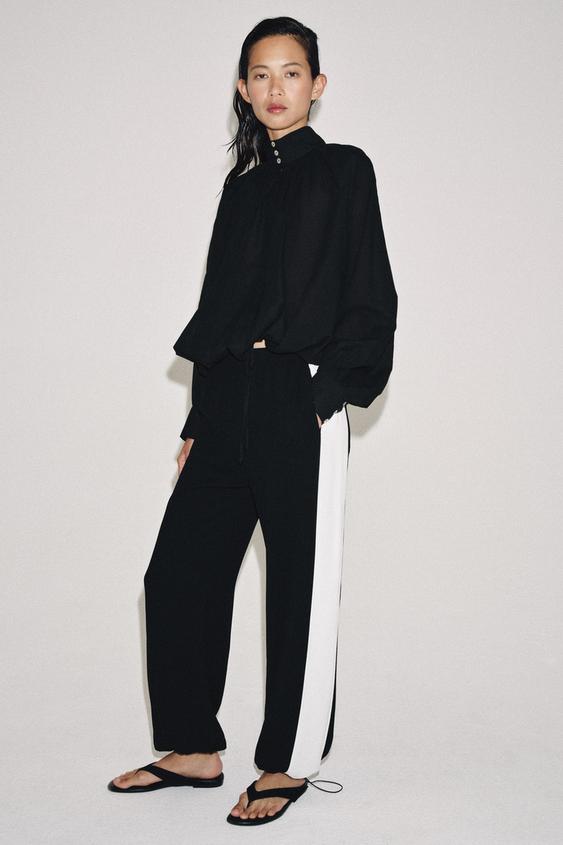 ZW COLLECTION SAROUEL TROUSERS WITH SIDE STRIPES - Black by Zara - Image 0