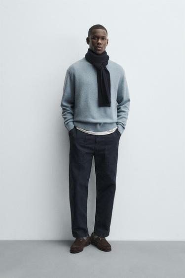 WOOL - CASHMERE JUMPER - Light blue by Zara
