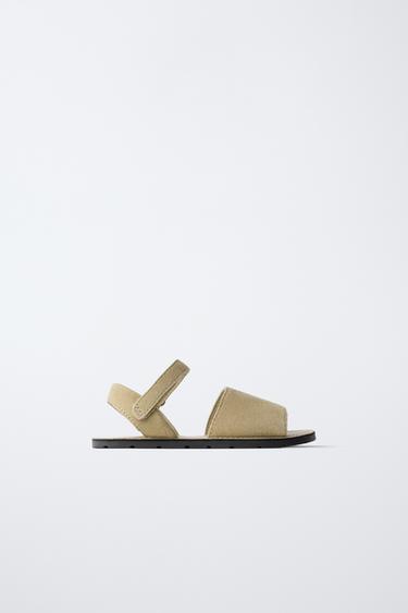 LEATHER SANDALS - Light beige by Zara