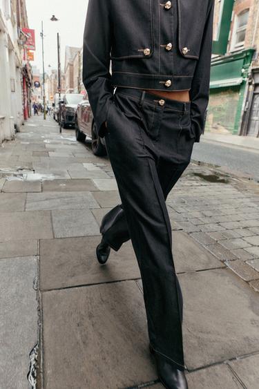 STRAIGHT TROUSERS WITH DART - Indigo by Zara